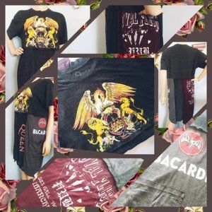 QUEEN BACARDI RUM Royal Flush Pub Vintage T Shirt Dress Handmade Reworked Large